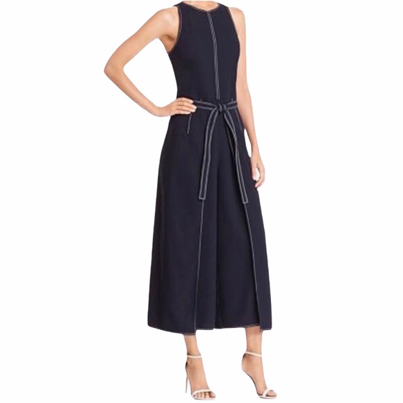 Joie Pants - Joie Mairead Tie Waist Jumpsuit Wide Leg Navy Sz 4